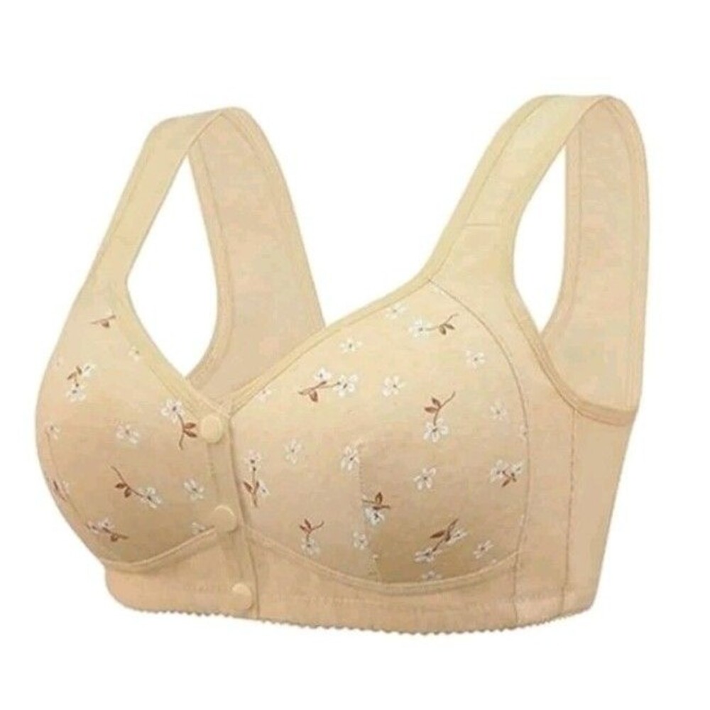 Daisy Bras for Women No Underwire Front Snap Closure Comfort Wireless 44E Yellow